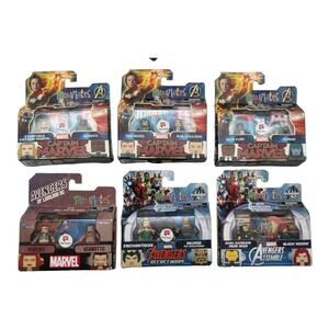 Marvel Mini Mates Assemble Avengers Captain 2 Character Sets Lot Of 6